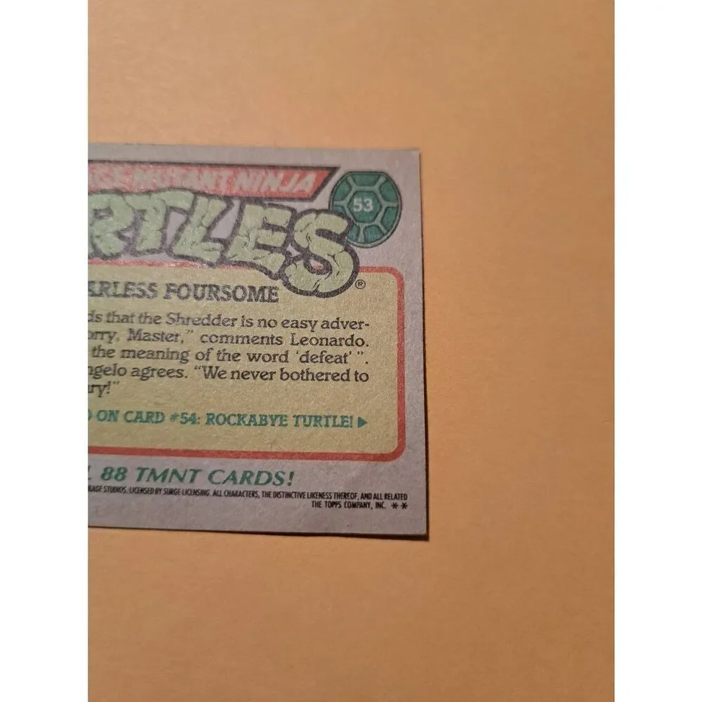 1989 Topps TMNT Trading Card 53 Teenage Mutant Ninja Turtles - Picture 4 of 4